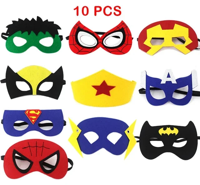 10 unids de máscaras de superhéroe, de Halloween, de Disney, etc., máscara de Cosplay para niños
