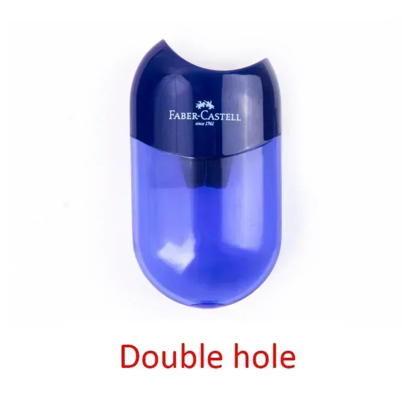 Sacapuntas de doble agujero para lápiz, transparente creativo, suministros escolares