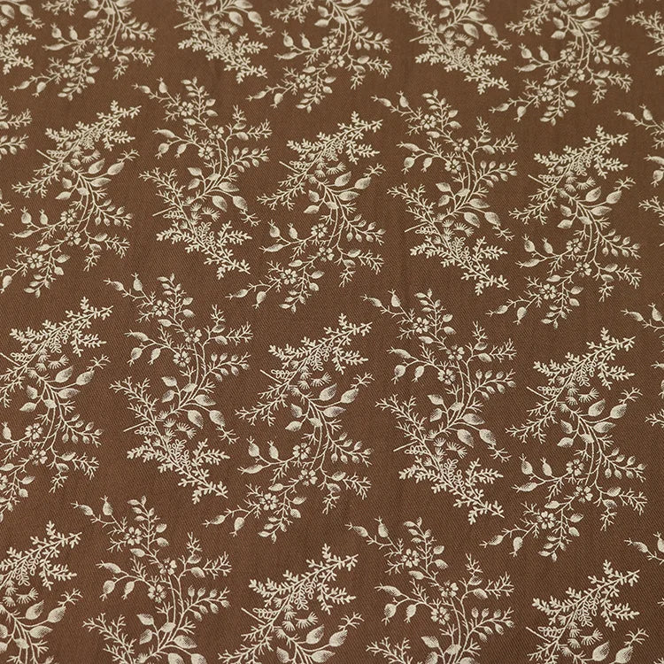 Tela de algodón de 100CM x 150CM con flores frescas y plantas para coser