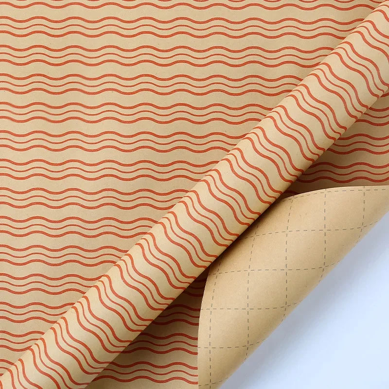 Papel de regalo Kraft clásico con entramado plegable de 50x70cm, embalaje de regalo azul, papel artesanal