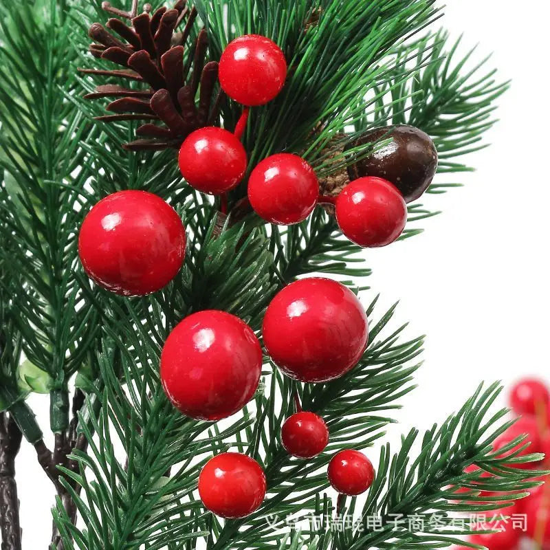 Adornos para decoración navideña, adornos de árbol de Navidad de bayas rojas, 50/100 piezas