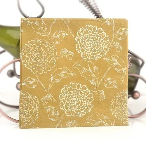 Servilleta Individual con estampado, Serie Dorada, Decoupage 20 Uds./pac