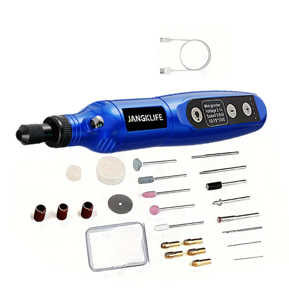 Kit de herramientas rotativas inalámbricas USB, bolígrafo de grabado de carpintería, para joyería, metal, vidrio, Mini Taladro Inalámbrico