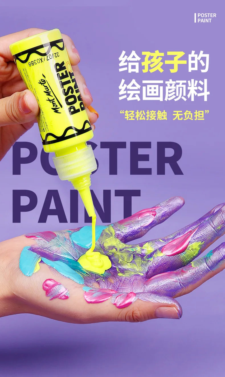 Juego de pintura con dedos para niños, Set de 6/12 colores de 60ml, pintura Gouache lavable