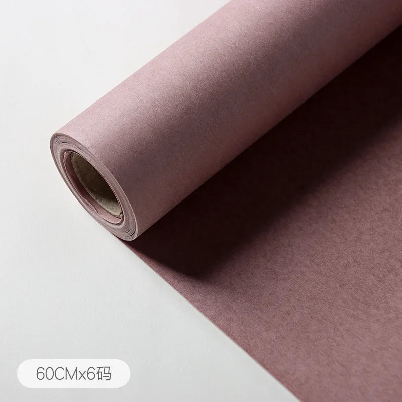 Rollo de papel de embalaje de Color sólido de alta textura, película mate, 60cm x 6 yardas/1 rollo