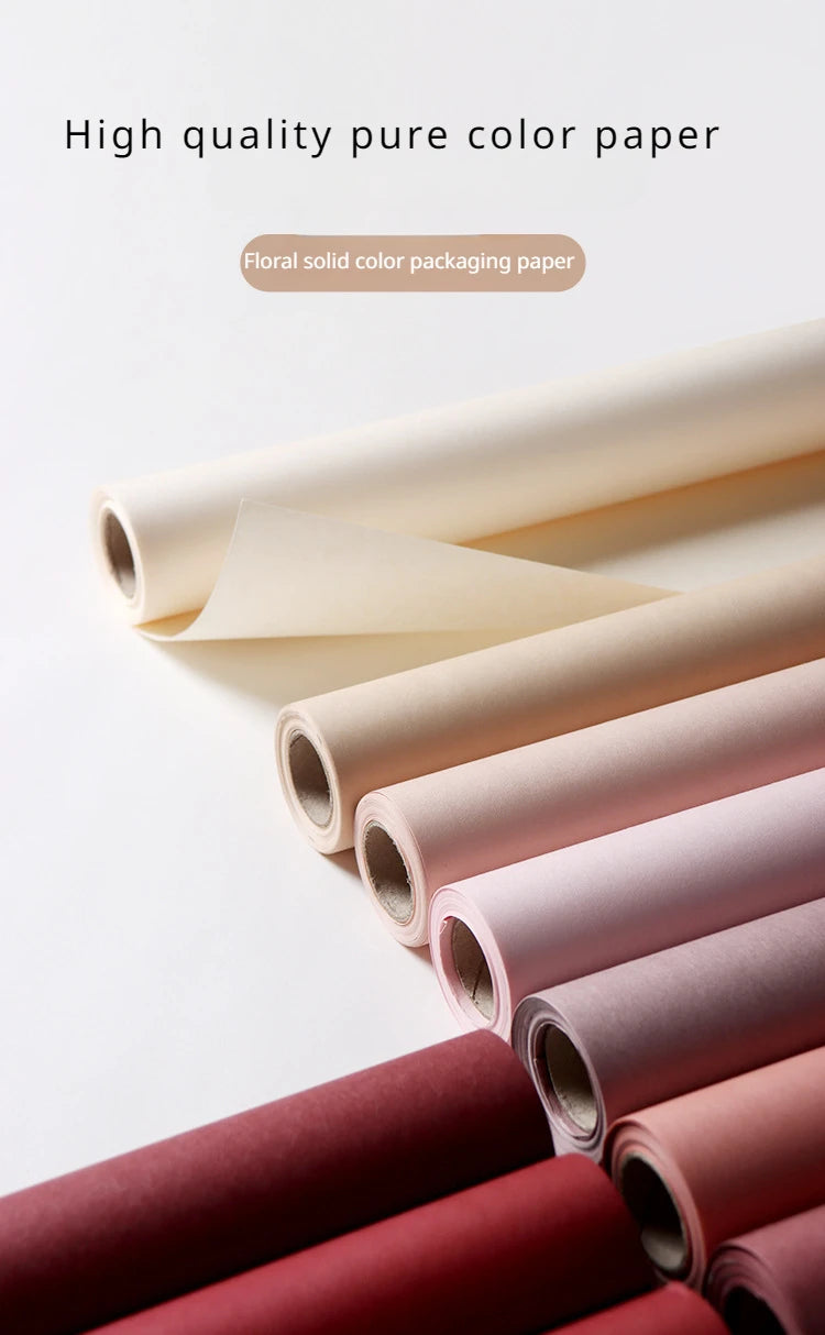 Rollo de papel de embalaje de Color sólido de alta textura, película mate, 60cm x 6 yardas/1 rollo