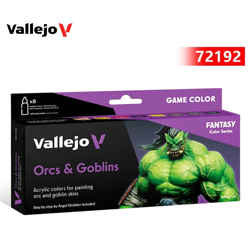 AV Vallejo-Juego de acrílico a base de agua para pintar miniaturas, juego de colores no metálicos, respetuoso con el medio ambiente, 8x18ml