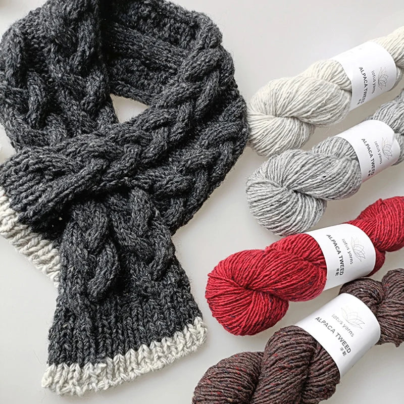 Lana de Lotus Alpaca Tweed, lana merina, nailon mezclado, para tejido a mano, ganchillo, 1*50g