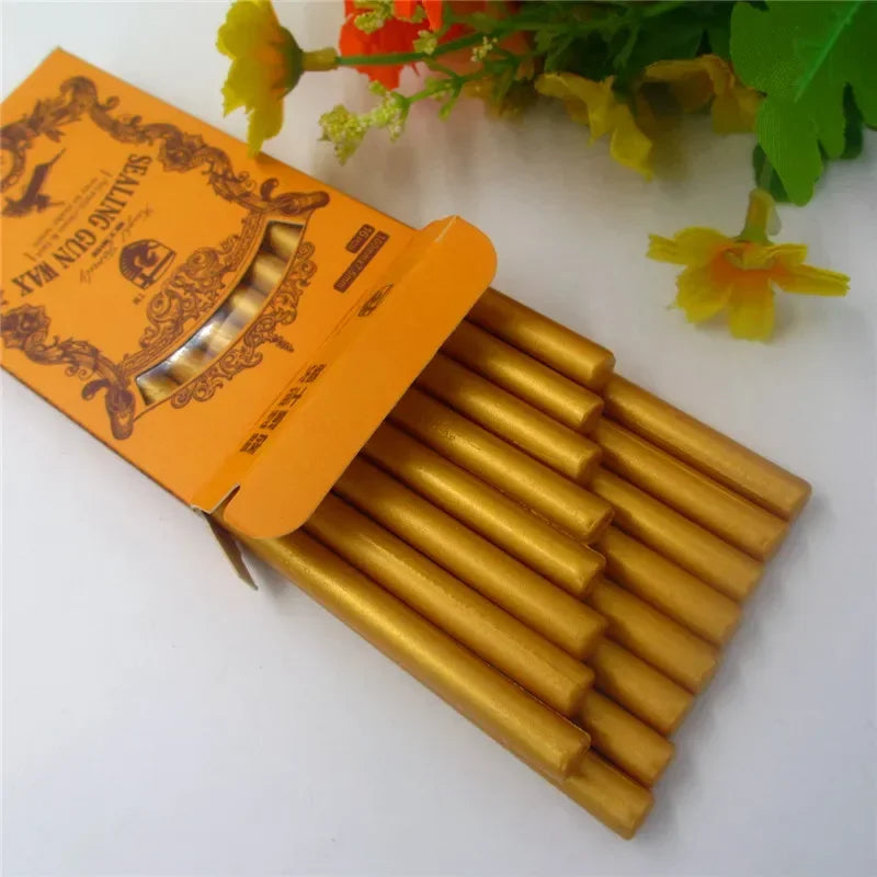 Lacre en palillos de cera de colores Vintage, para sellos de cartas o regalos, palo de sello de cera clásico, para derretir en hornillos o en pistola de pegamento caliente caja de 16 piezas
