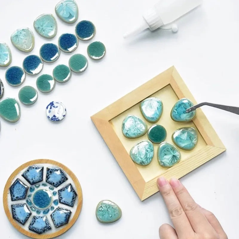 Azulejos de mosaico de cerámica de 100g, pieza de mosaico multicolor, piedras para hacer mosaicos para manualidades, decoración de pared del hogar