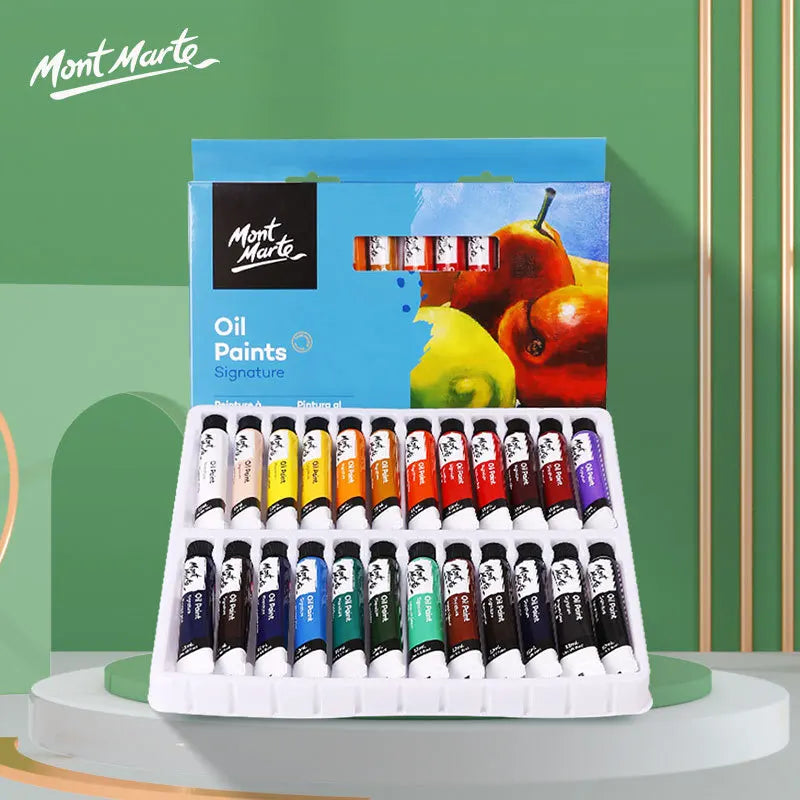 Tubos de pinturas al óleo profesionales para artistas, 12/24 colores, 12 ML. Mont Marte