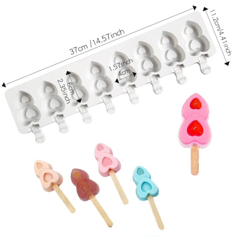 Molde para helados ranurado de silicona, varios estilos.