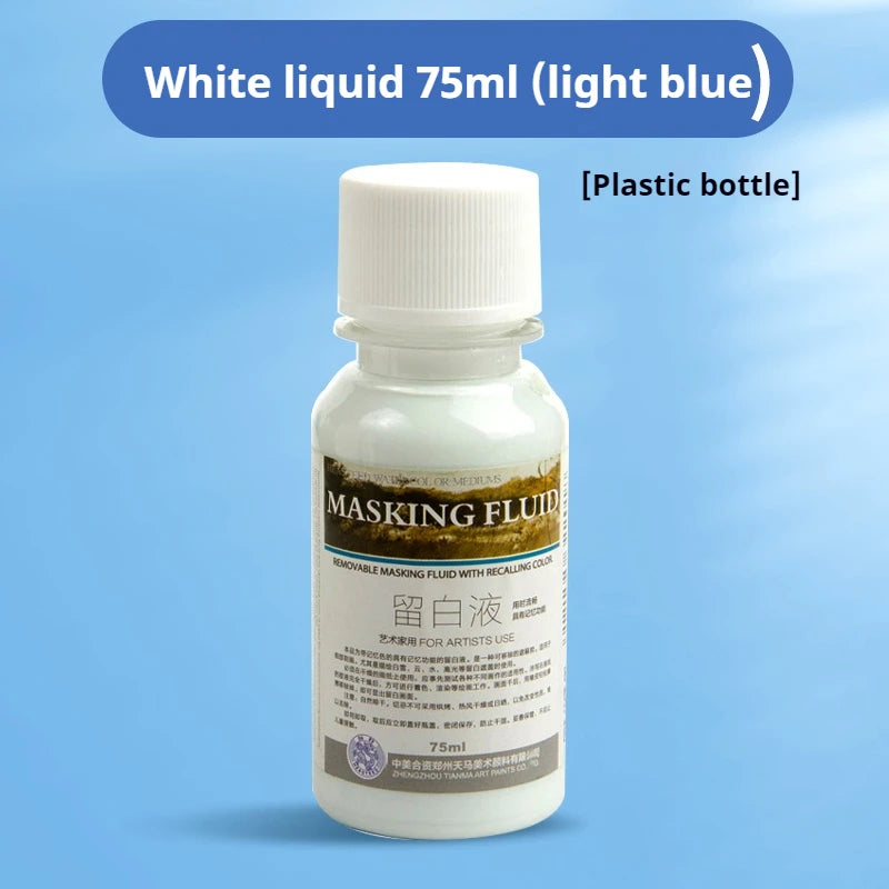 Tinta de enmascaramiento para acuarela, botella de Gel blanco líquido, tubo de aguja, pintura líquida blanca de acuarela