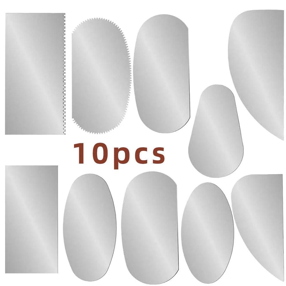 10 piezas de herramientas de alfarería de acero, costillas de arcilla, raspador dentado de acero inoxidable, herramienta de tallado de cerámica