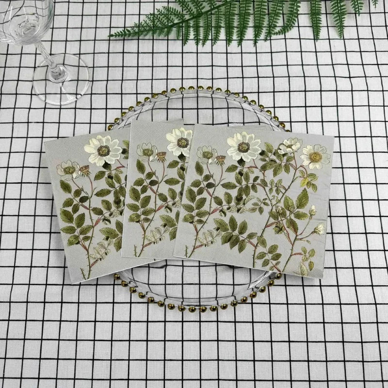 Servilletas de papel decorativas con estampado colorido, servilletas cuadradas de flores, 20 unids/p