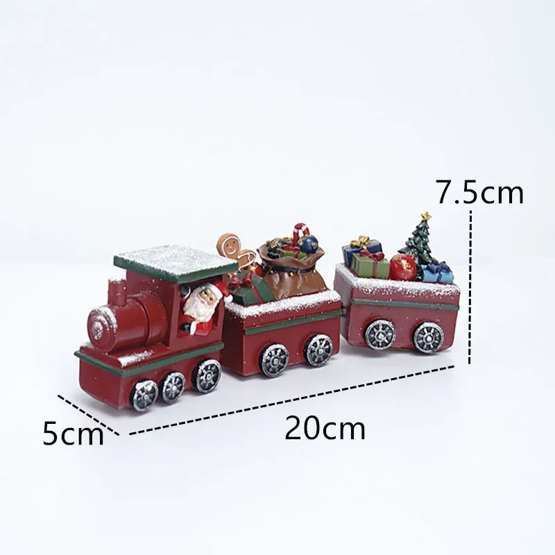Figura de tren navideño de resina para decoración del hogar