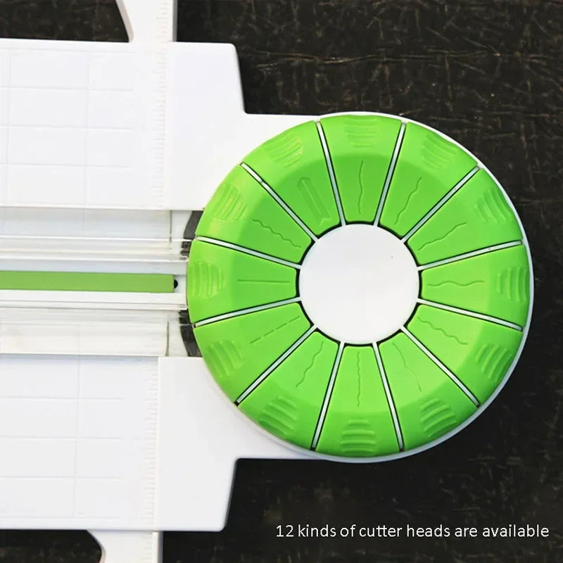 Máquina plegadora y cortadora de papel multifunción, cabezal cortador giratorio de 360 grados, 12 tipos de bordes para herramientas de arte de tarjetas de corte manual
