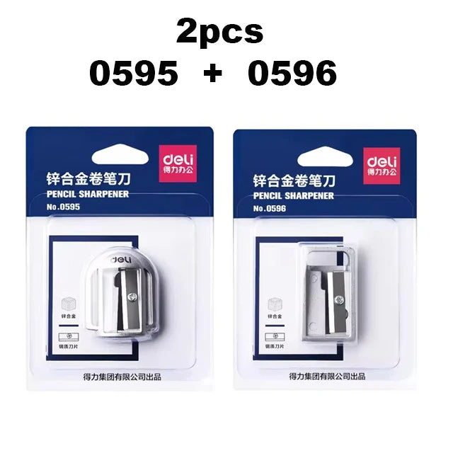 Deli-sacapuntas de aleación de Zinc, sacapuntas de Metal, escuela, oficina, suministros de papelería