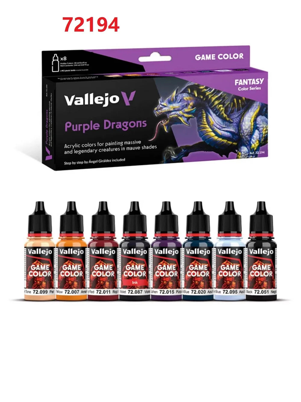 AV Vallejo-Juego de acrílico a base de agua para pintar miniaturas, juego de colores no metálicos, respetuoso con el medio ambiente, 8x18ml