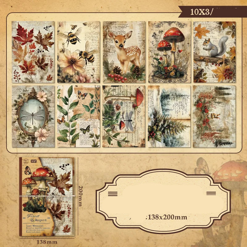 30 Uds. Planificador de papel Vintage, suministros artesanales