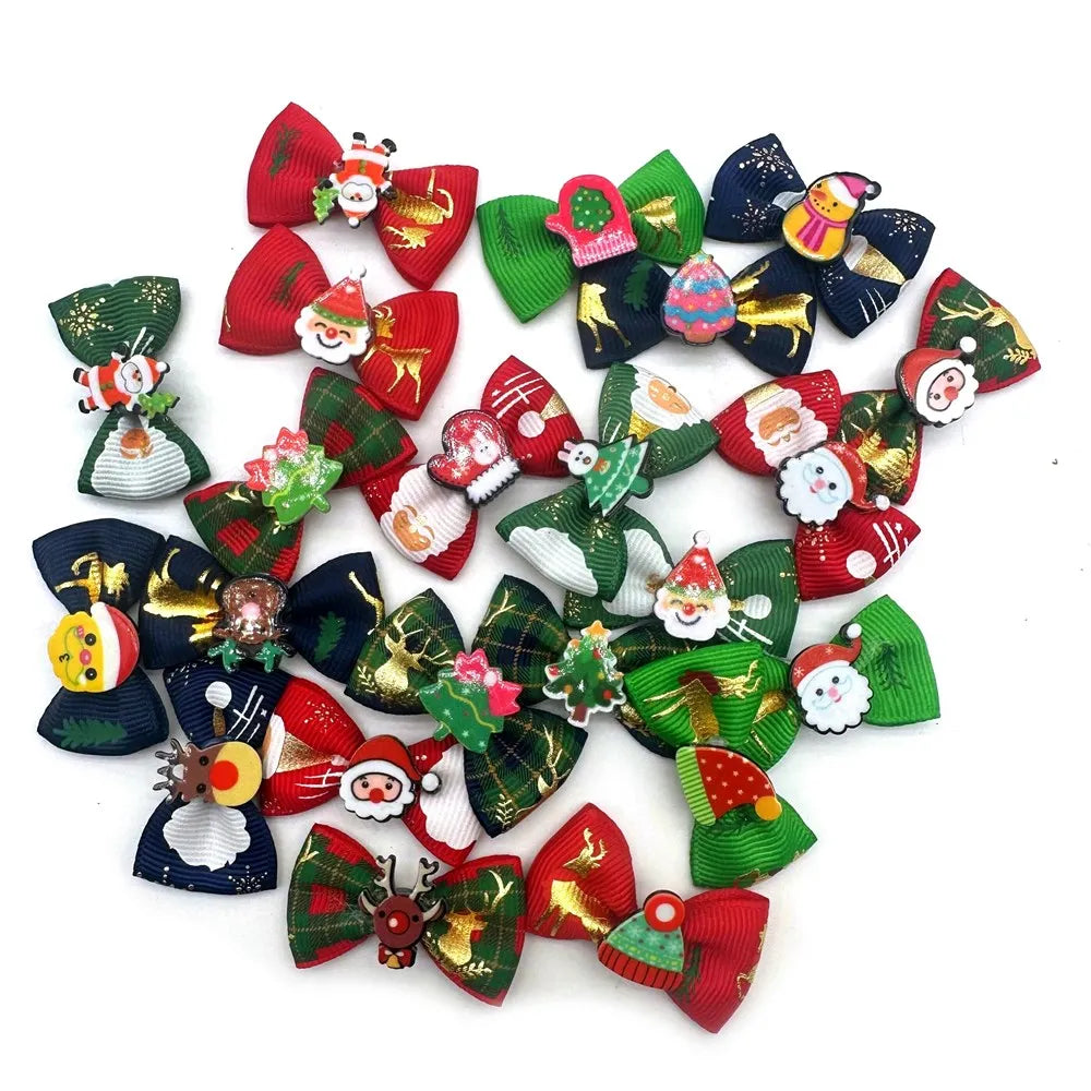Lazos para el pelo de perros pequeños de Navidad, accesorios para el cuidado de mascotas, 10/20 piezas