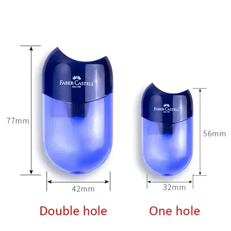 Sacapuntas de doble agujero para lápiz, transparente creativo, suministros escolares