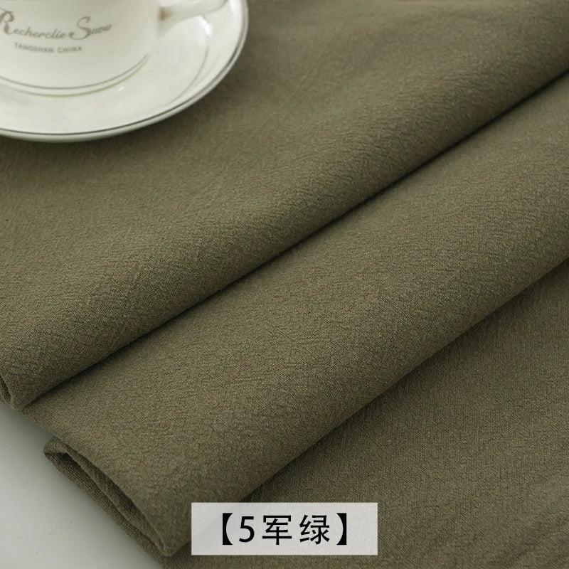 Tela de lino liso por metro para costura, vestido, bufanda, bolsa, cortina, tela de costura, textil, transpirable, suave, caqui, Beige y gris