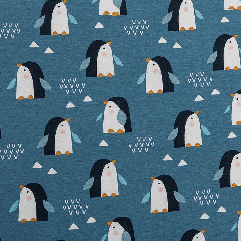 Tela de Jersey para niños de 180x50cm, tela de punto de algodón peinado con estampado de dibujos animados