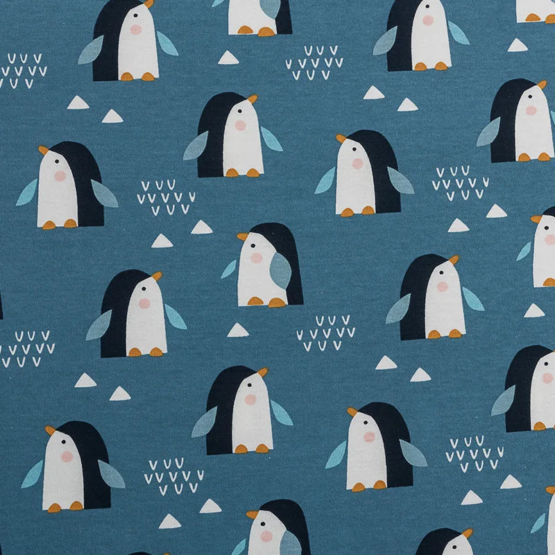 Tela de Jersey para niños de 180x50cm, tela de punto de algodón peinado con estampado de dibujos animados