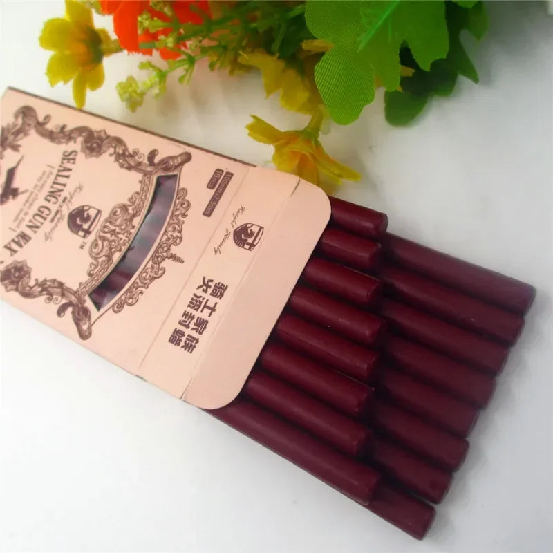 Lacre en palillos de cera de colores Vintage, para sellos de cartas o regalos, palo de sello de cera clásico, para derretir en hornillos o en pistola de pegamento caliente caja de 16 piezas