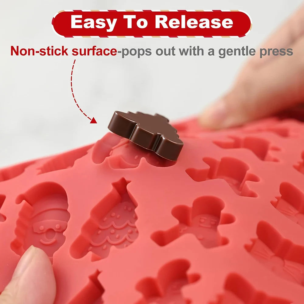 Moldes navideños de silicona para dulces y chocolate