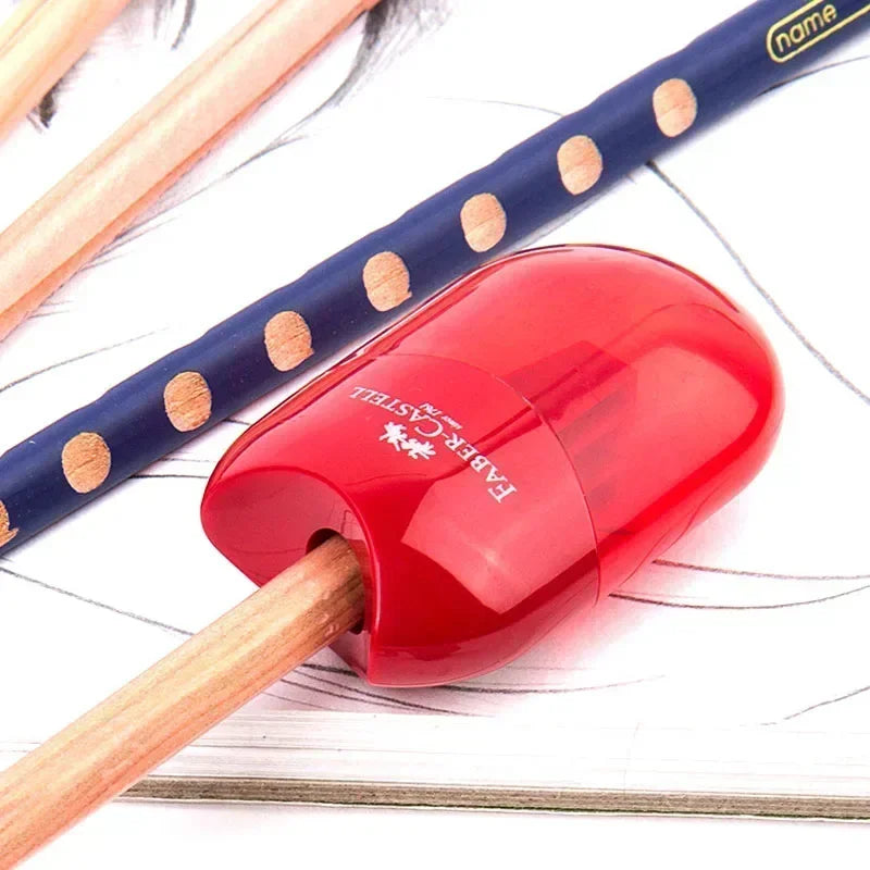 Sacapuntas de doble agujero para lápiz, transparente creativo, suministros escolares