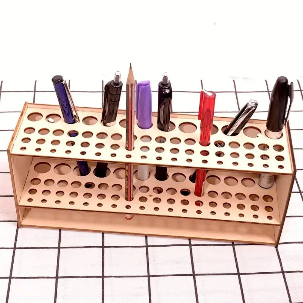 Soporte de Madera Premium para 67 Pinceles y lápices