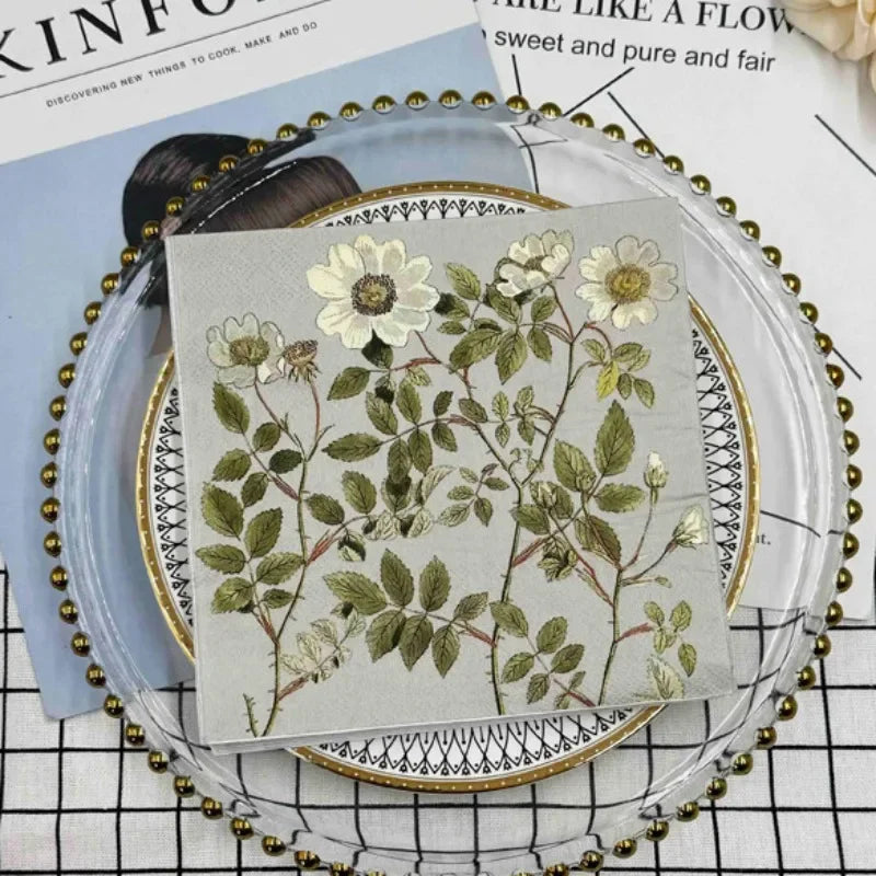 Servilletas de papel decorativas con estampado colorido, servilletas cuadradas de flores, 20 unids/p