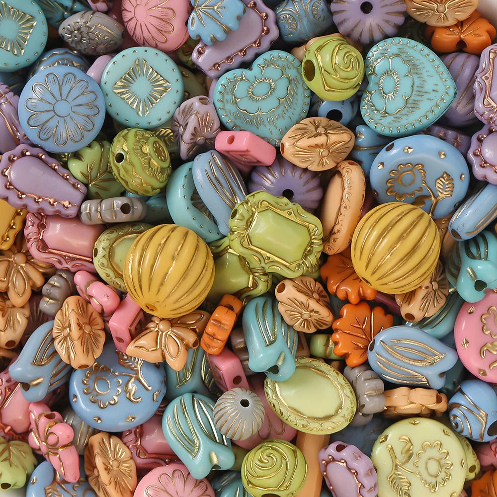 40 g/lote de mostacillas clásicas mixtas, acrílicas para joyería