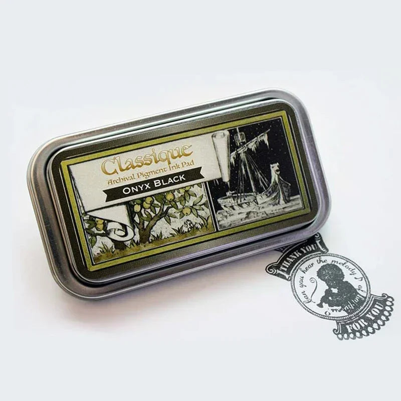 Almohadillas de tinta japonesas Classique, tinta aceitosa de Color Retro, almohadilla de tinta de secado rápido, sello de caja de Metal resistente al agua, 12 colores disponibles, 1 ud.