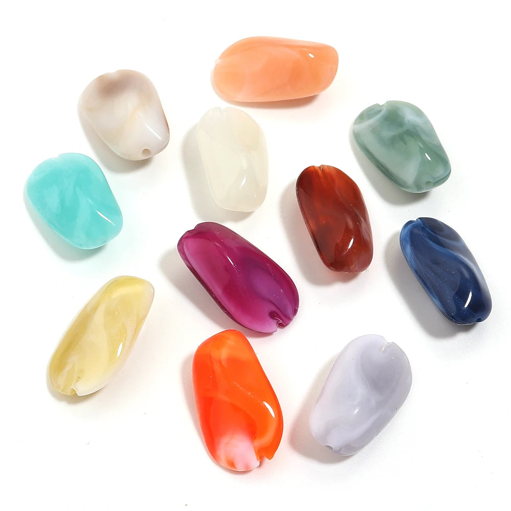 30 piezas de mostacillas acrílicas irregulares de 24,5x14mm