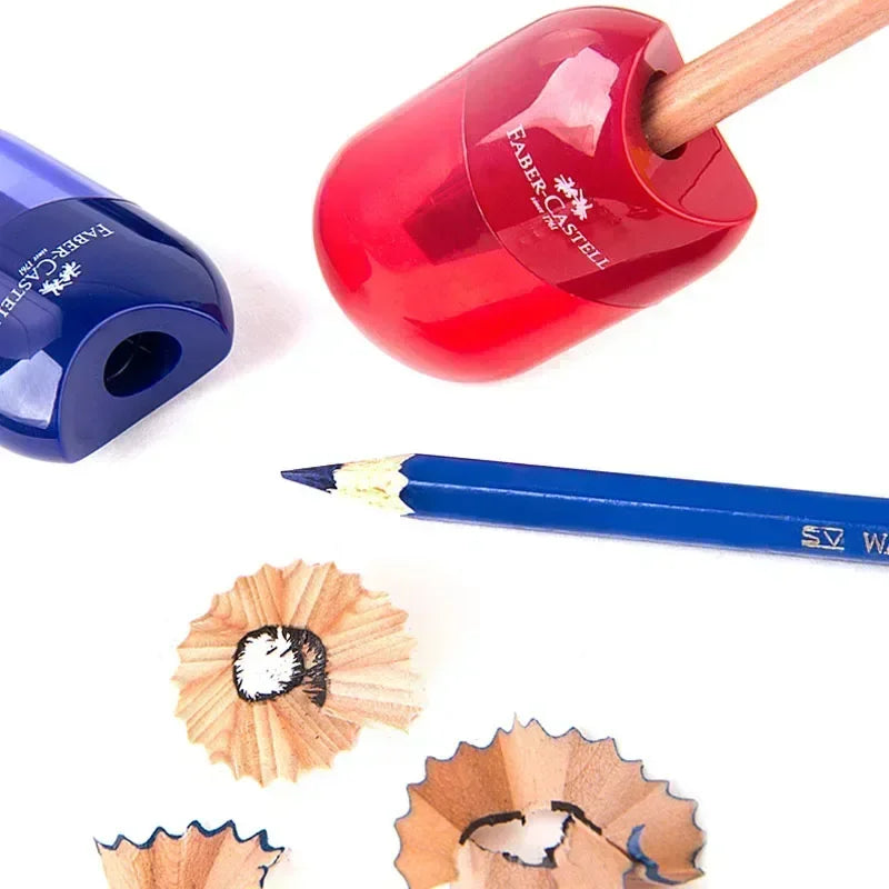Sacapuntas de doble agujero para lápiz, transparente creativo, suministros escolares