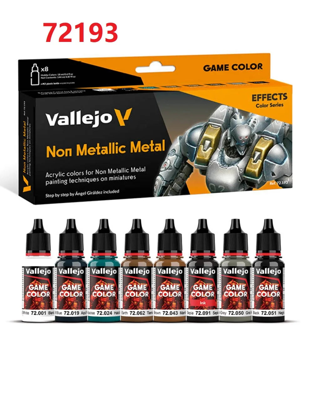 AV Vallejo-Juego de acrílico a base de agua para pintar miniaturas, juego de colores no metálicos, respetuoso con el medio ambiente, 8x18ml