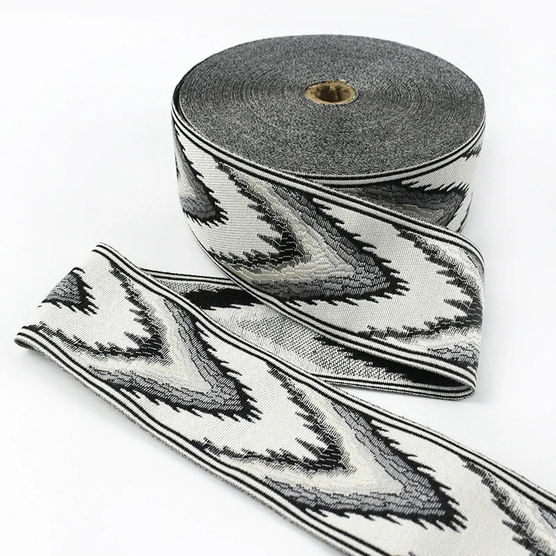 Cinta de Jacquard de 6cm de ancho, cinta de bordado étnico, costura, cortina, ropa, banda decorativa, materiales para manualidades, 2/5/10M
