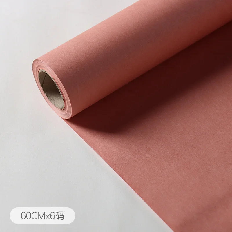 Rollo de papel de embalaje de Color sólido de alta textura, película mate, 60cm x 6 yardas/1 rollo