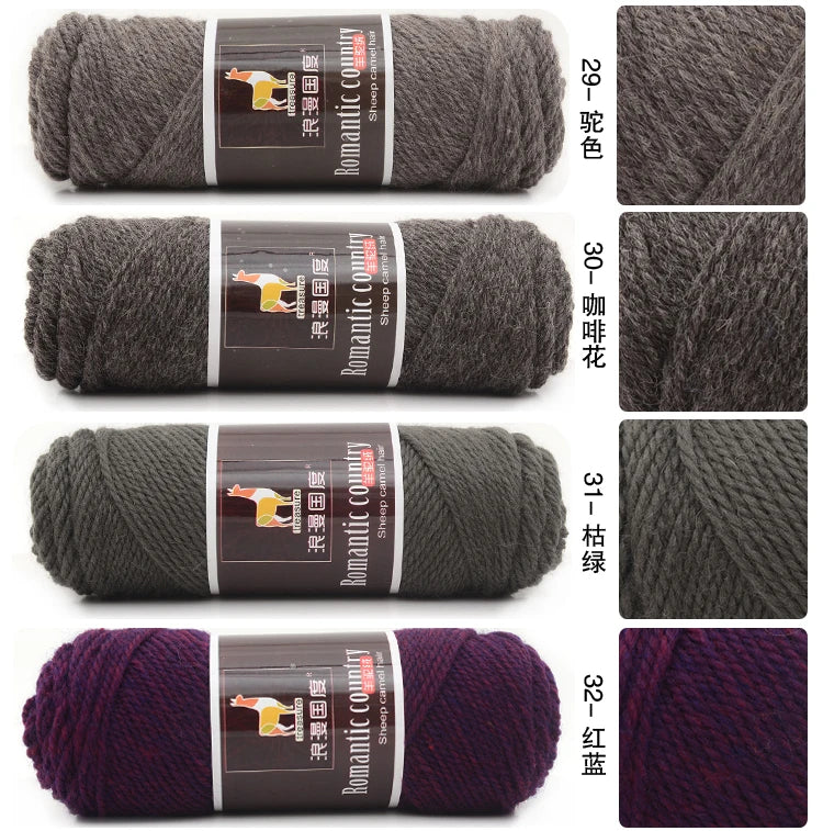 2 uds total 200g tejido a mano lana de Alpaca, lana suave y cálida