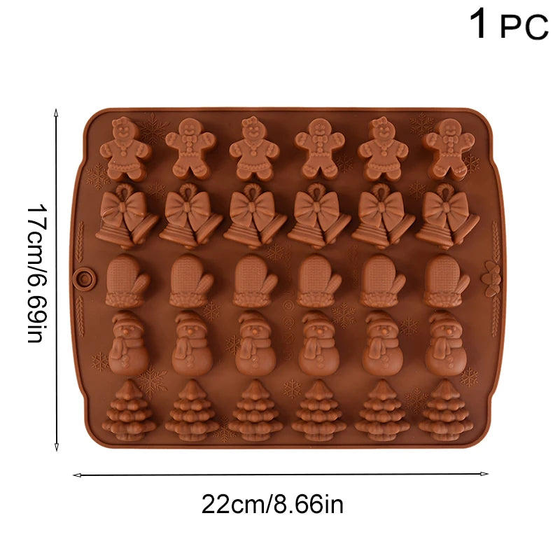 Molde de silicona para Chocolate de Navidad, hombre de jengibre, árbol de Navidad, molde para galletas, cocina casera, herramientas para hornear