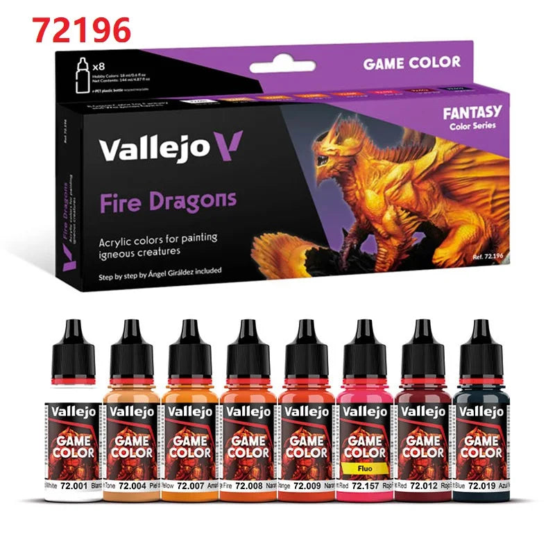 AV Vallejo-Juego de acrílico a base de agua para pintar miniaturas, juego de colores no metálicos, respetuoso con el medio ambiente, 8x18ml