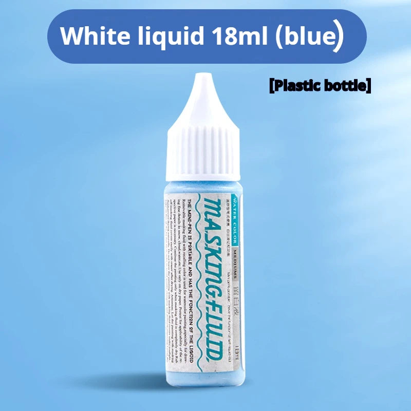 Tinta de enmascaramiento para acuarela, botella de Gel blanco líquido, tubo de aguja, pintura líquida blanca de acuarela