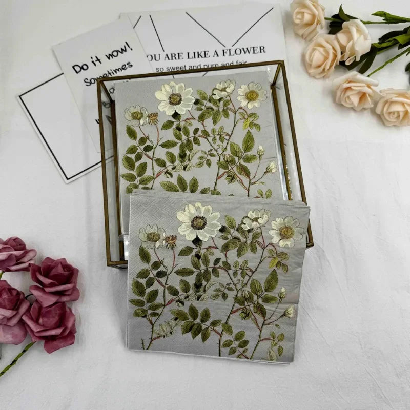 Servilletas de papel decorativas con estampado colorido, servilletas cuadradas de flores, 20 unids/p