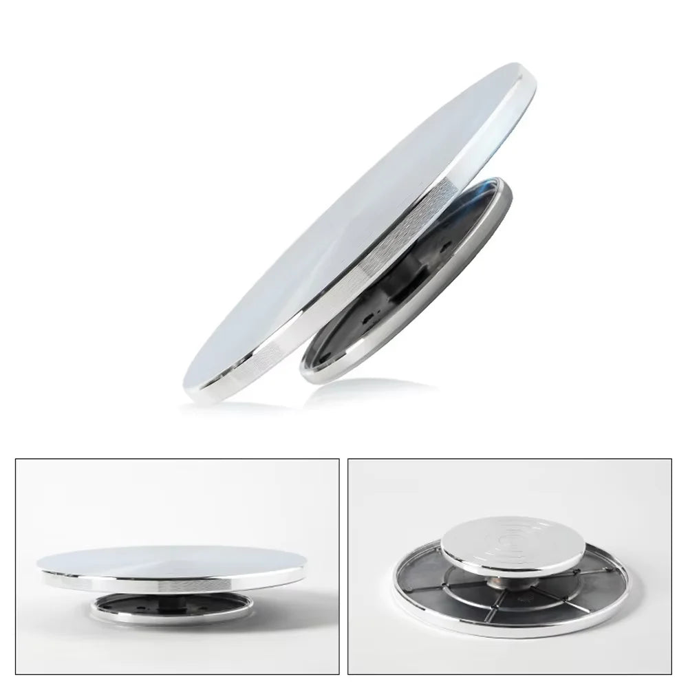 Plato giratorio de doble cara, de acero inoxidable de 11-25 cm para manualidades de arcilla y cerámica.