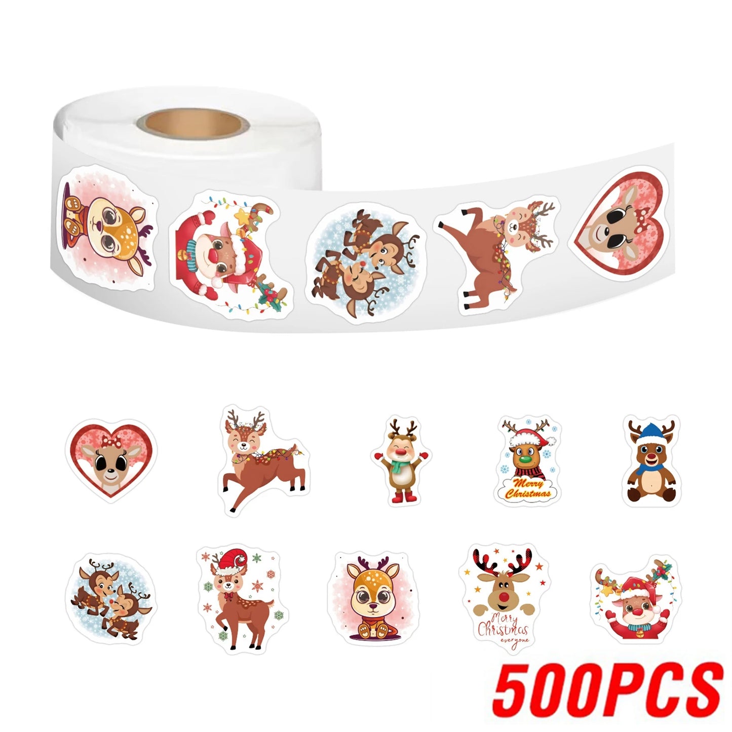 Adhesivos navideños de para sellar sobres, etiquetas de Feliz Navidad, decoración de regalos, 100-500 piezas