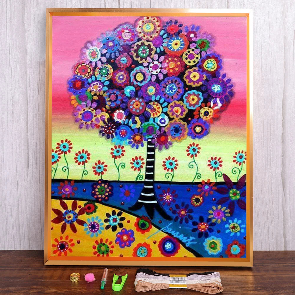 Pintura bordada de 11/14CT, casas de dibujos animados, Kits de punto de cruz, lienzo impreso DMC