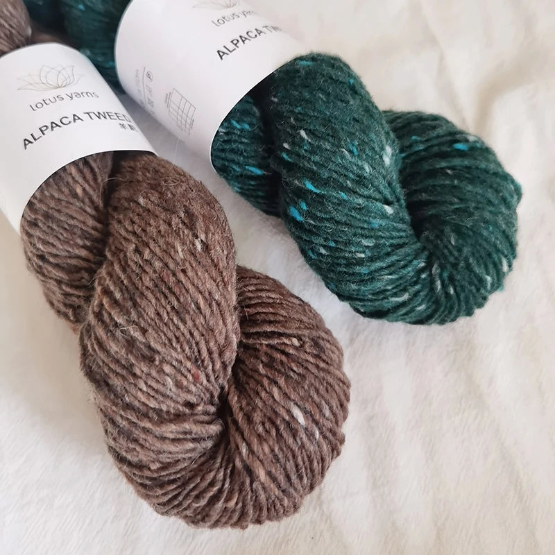 Lana de Lotus Alpaca Tweed, lana merina, nailon mezclado, para tejido a mano, ganchillo, 1*50g